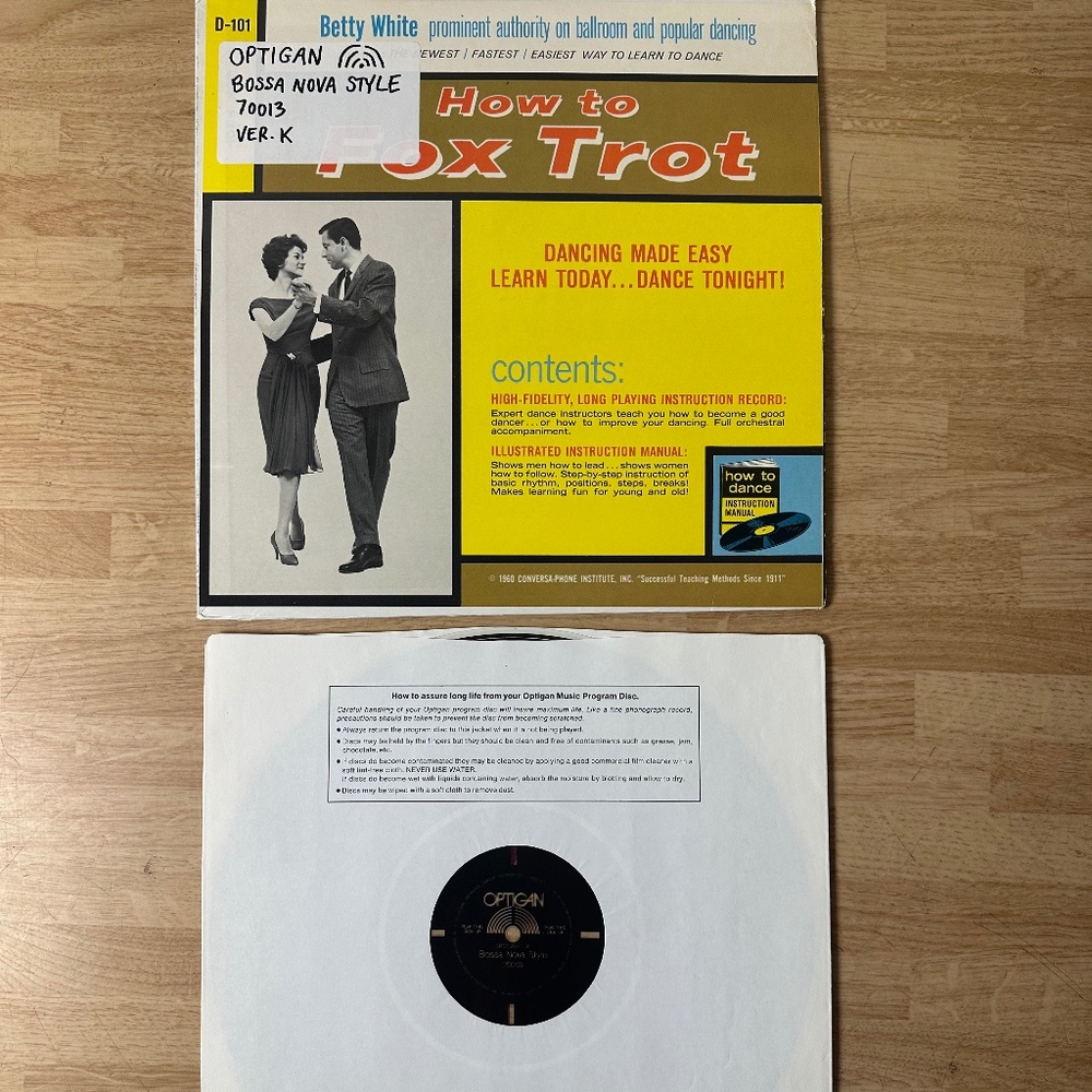 MATTEL OPTIGAN ORGAN RECORD - BOSSA NOVA STYLE - DISC # 70013 - VER. K MELLOTRON